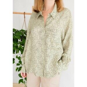 OhSevenDays One Size Green Monday Marwa Illustrated Vegan Silk Anthropologie